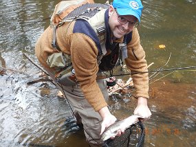 $ClarkCreek 11-2-2021004$ Why so many pics of Gary? Cause he's the only one catching trout! Nice Brookie.